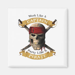 Arbeta som en kapten Party som en Pirat Skull Joll Magnet