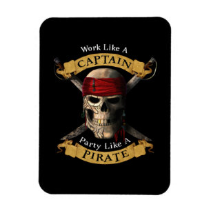 Arbeta som en kapten Party som en Pirat Skull Joll Magnet