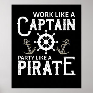 Arbeta som kapten Party som Pirat Poster
