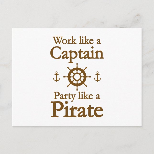 Arbeta som kapten Party som Pirat Vykort (Framsida)