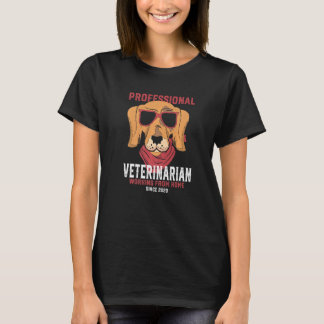 Arbeta vid hemveterinär Vet Tech Hund Veteri T Shirt