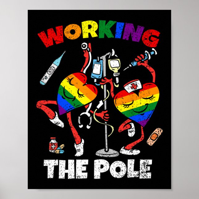 Arbeta vid polen Lgbt-q Gay pride Rainbow Nu Poster (Framsidan)