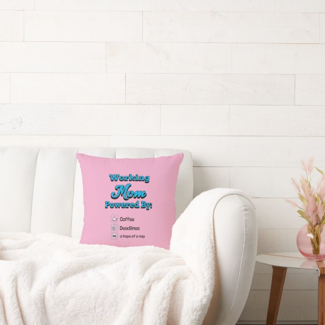 Arbetande Mamma Driven Av:Kaffe Deadline En tupplu Kudde (Soffa)