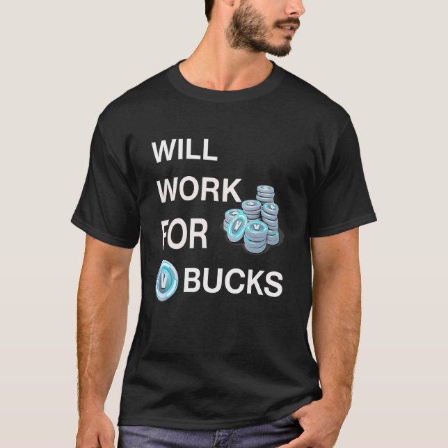 Arbetar för V Bucks Gamer Youth Funny Gamer T Shirt (Framsida)
