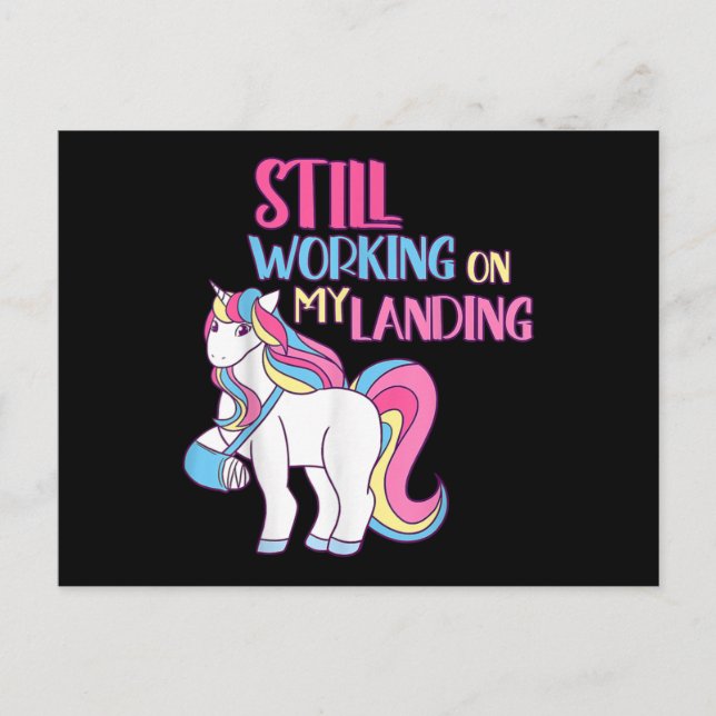 Arbetar fortfarande med min landningsskada bruten  vykort (Framsida)