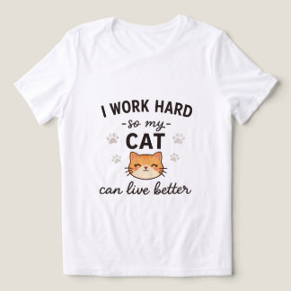 Arbetar Hårt Kattälskare Rolig T-Shirt
