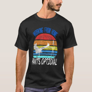 Arbetar hemma från byxor valfria   Retrodesign Pre T Shirt
