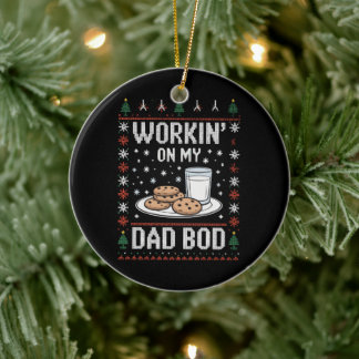 Arbetar På Min Pappa Kropps Pappa Jul Fula Jul Julgransprydnad Keramik
