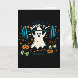 Arbetar på min rumpa Rolig rumpa Halloween-spöke W Kort