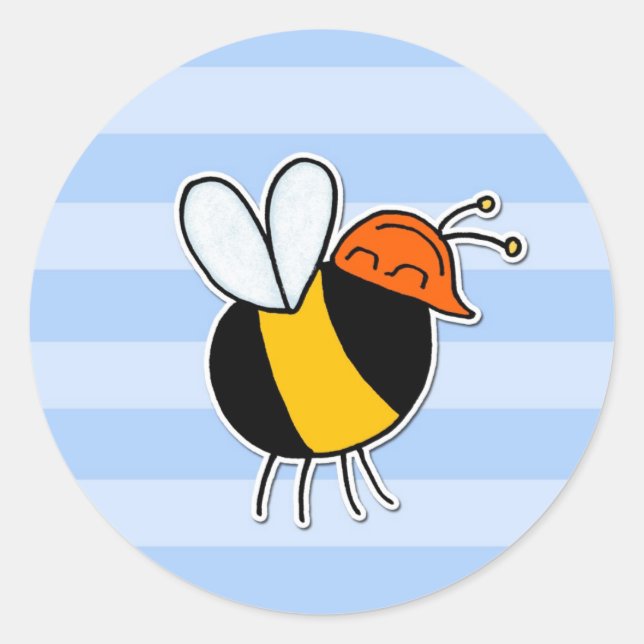 arbetarbi - byggare runt klistermärke (Framsida)