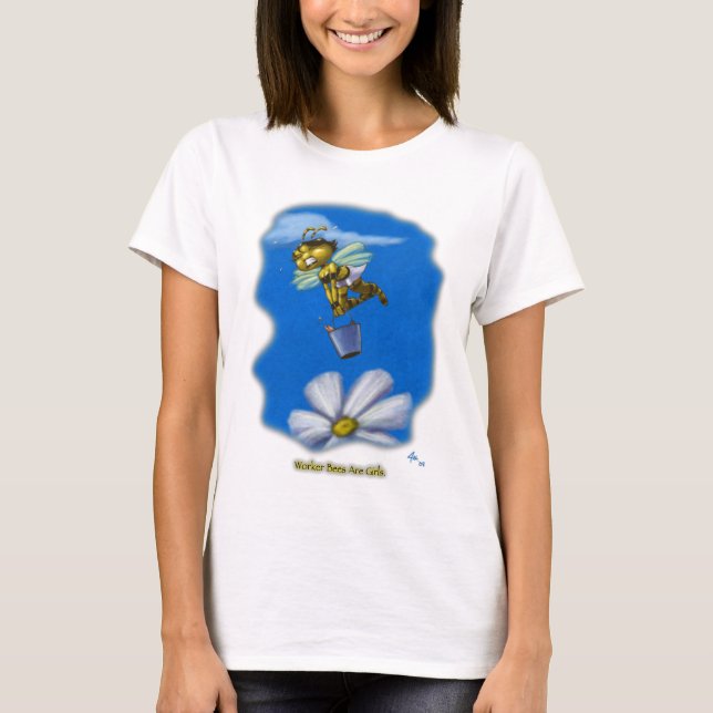 Arbetarbin är flickor tee (Framsida)