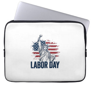 Arbetardagen Frihetsgudinnan Patriotisk Arbetare D Laptop Fodral