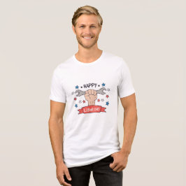 Arbetardagen Grafisk Badge Färgdesign T Shirt