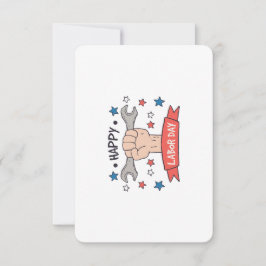 Arbetardagen Grafisk Badge Färgdesign Tack Kort