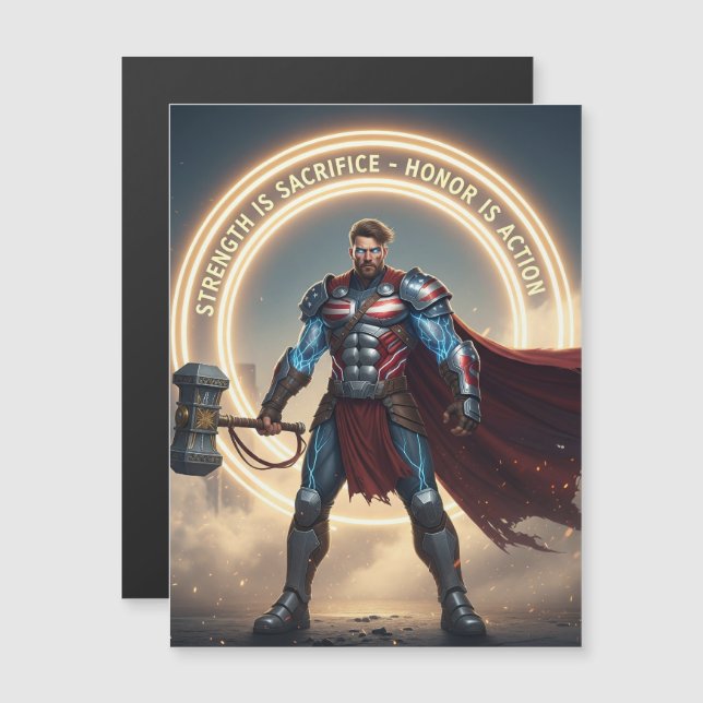 Arbetardagen Magnetkort – Styrka är helig (Fram/baksida)