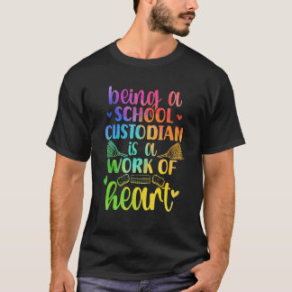 Arbetare i hjärtat dag för vaktmästare på skolan t shirt