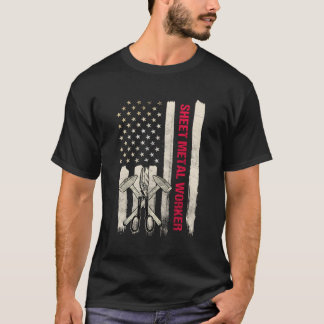 Arbetare i lakan Metall ger sken av skjortan desig T Shirt