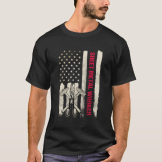 Arbetare i lakan Metall ger sken av skjortan desig T Shirt