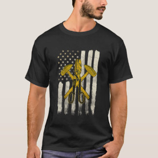 Arbetare i lakan Metall ger sken av skjortan desig T Shirt