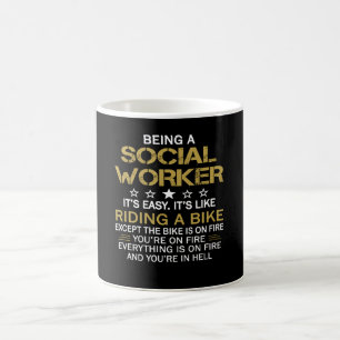 Arbetare i social kaffemugg