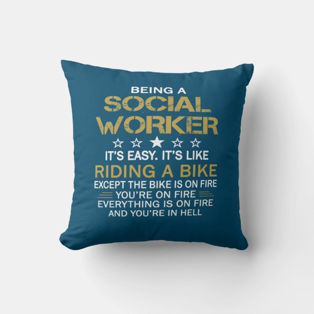 Arbetare i social kudde (Framsida)