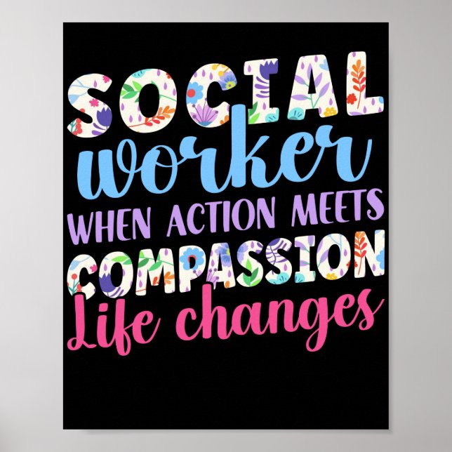 Arbetare i Social Social när åtgärden möts Poster (Framsidan)