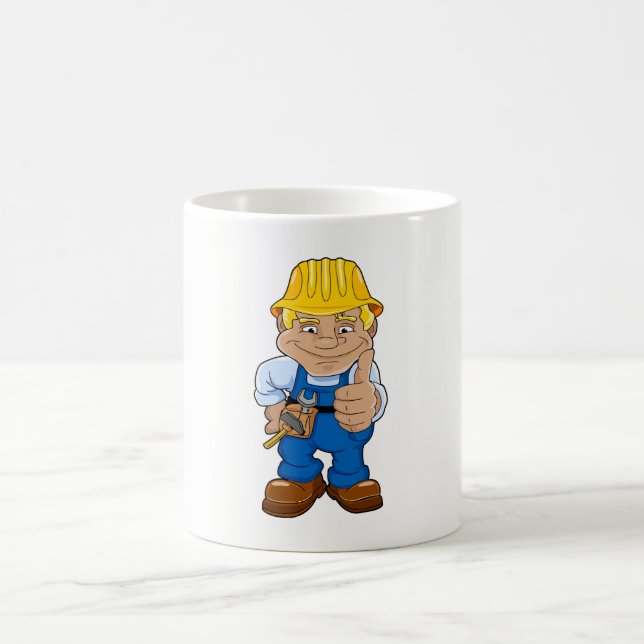 Arbetare med hjälm kaffemugg (Center)