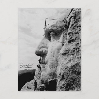 Arbetare vid George Washington Ansikte Mount Rushm Vykort