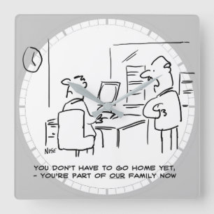 Arbetaren sa att han nu ingår i Office-familjen Fyrkantig Klocka