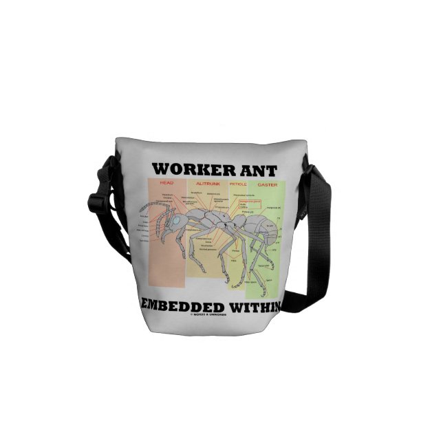 Arbetarmyra inbäddad inom myraarbetarmorfologi messenger bag (Baksidan)