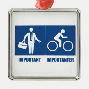 Arbete är viktigt, cykling är viktigare julgransprydnad metall