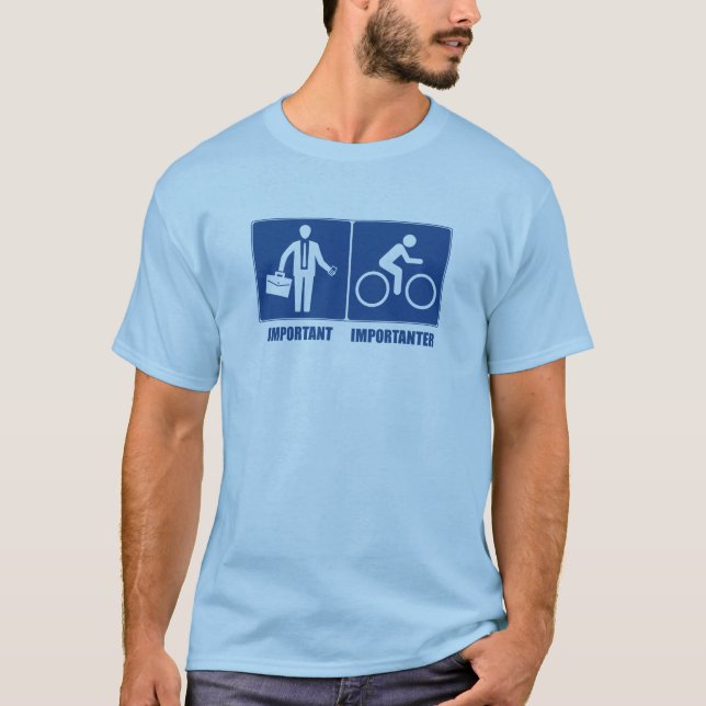 Arbete är viktigt, cykling är viktigare tee shirt (Framsida)