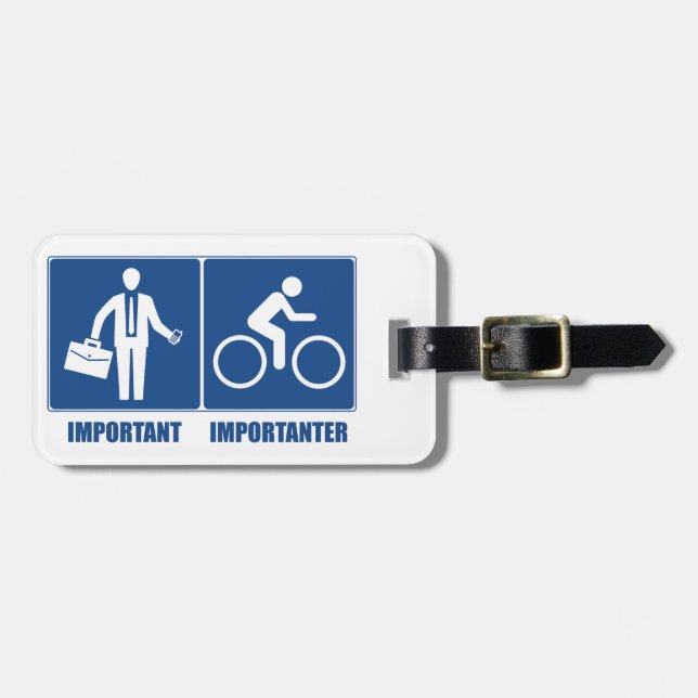 Arbete är viktigt och att cykla är Importanter Bagagebricka (Horisontell Framsida)