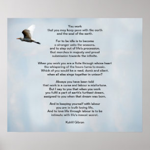 Arbete av Kahlil Gibran Poster
