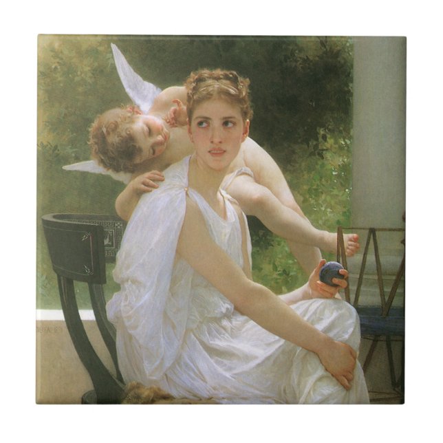 Arbete avbrutet av Bouguereau, Angel Porträtt Kakelplatta (Framsidan)