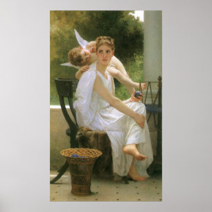 Arbete avbrutet av Bouguereau, Angel Porträtt Poster