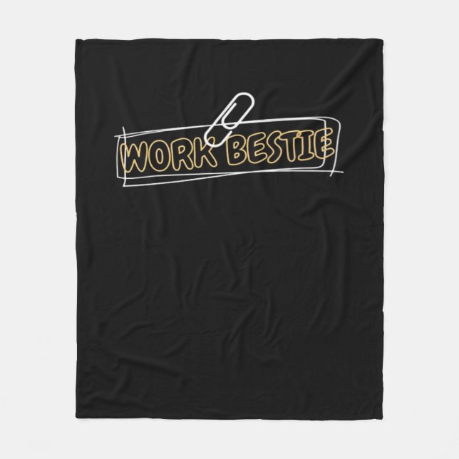 Arbete Bestie World's Best Work Bestie Funny Workp Fleecefilt (Framsidan)