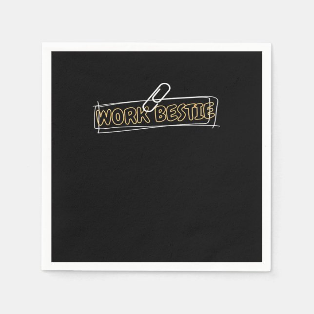 Arbete Bestie World's Best Work Bestie Funny Workp Pappersservett (Framsidan)