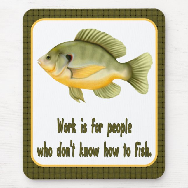 Arbete eller fisk musmatta (Framsidan)