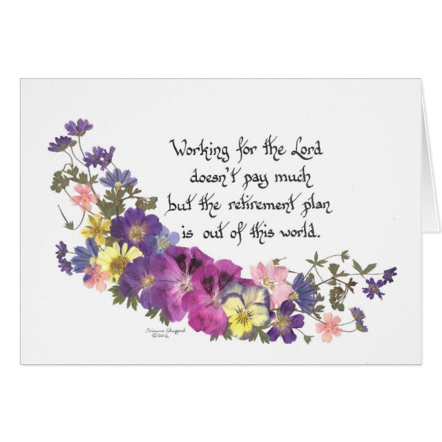 Arbete för lorden hälsningskort (Framsidan Horizontal)