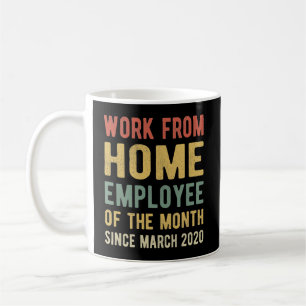 Arbete från hemanställd den månad jag kaffemugg