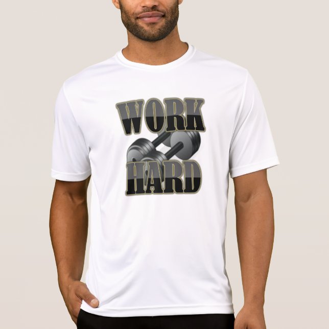 Arbete hårt, leker mer hård genomkörareskjorta t-shirt (Framsida)