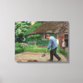 Arbete i trädgården (av H.A. Brendekilde) Canvastryck