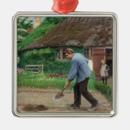 Arbete i trädgården (av H.A. Brendekilde) Julgransprydnad Metall