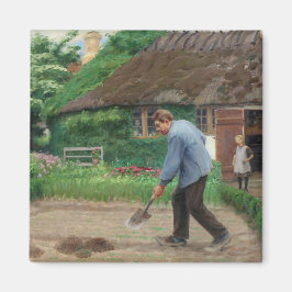 Arbete i trädgården (av H.A. Brendekilde) Magnet
