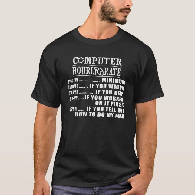 Arbete med teknisk support för datorreparation per t shirt (Framsida)