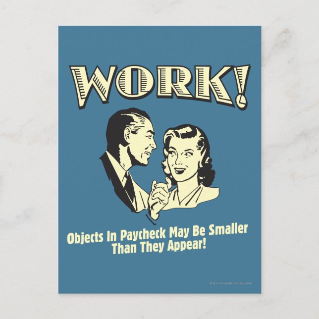 Arbete: Mindre än de ser ut Vykort (Framsida)