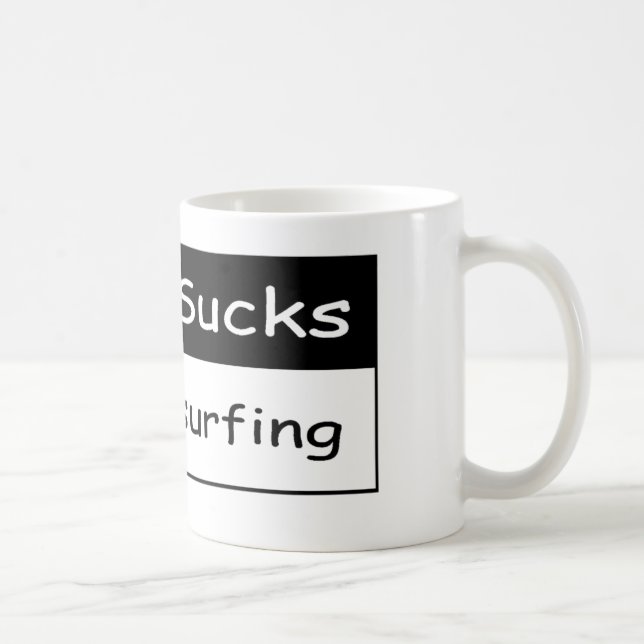 Arbete suger kaffemugg (Höger)