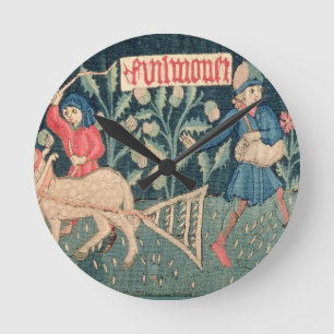 Arbetena av månaderna, Alsace (tapestryen) Vict Rund Klocka