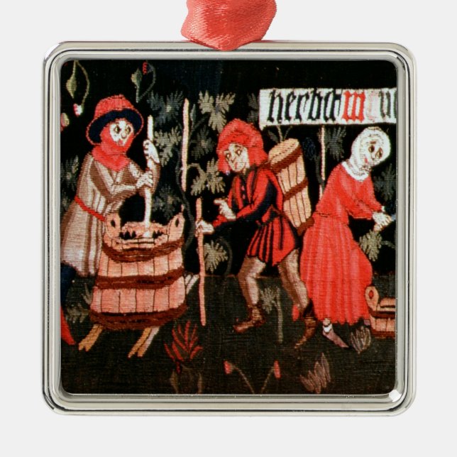 Arbetena av månaderna, från Alsace Julgransprydnad Metall (Framsidan)